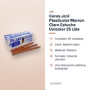 CERAS JOVI PLASTICOLOR MARRON CLARO ESTUCHE UNICOLOR 25 UDS  - características principales