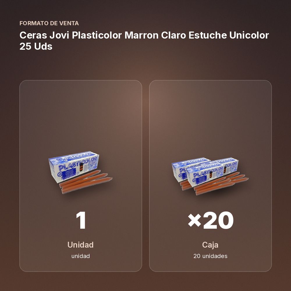 CERAS JOVI PLASTICOLOR MARRON CLARO ESTUCHE UNICOLOR 25 UDS  - formato de venta: caja de 20