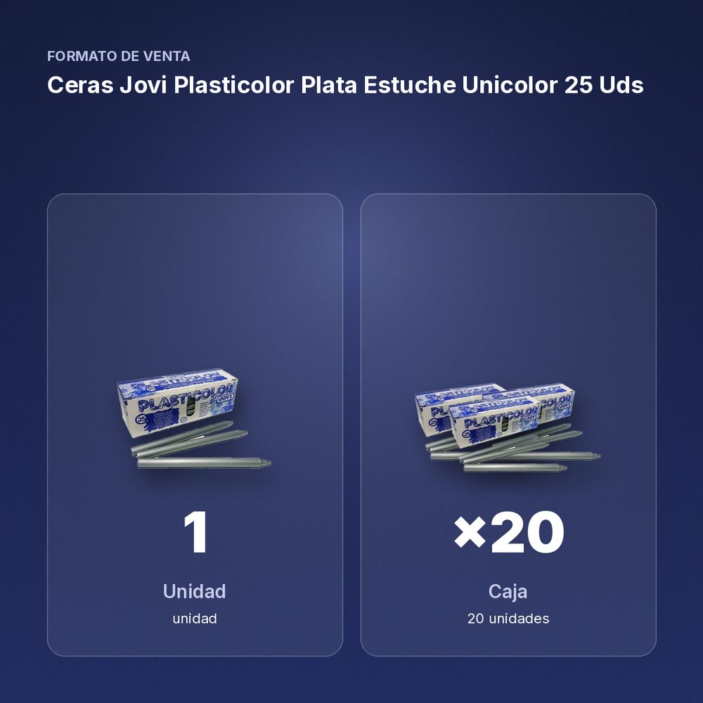 CERAS JOVI PLASTICOLOR PLATA ESTUCHE UNICOLOR 25 UDS  - formato de venta: caja de 20