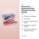CERAS JOVI PLASTICOLOR ROJO ESTUCHE UNICOLOR 25 UDS  - características principales