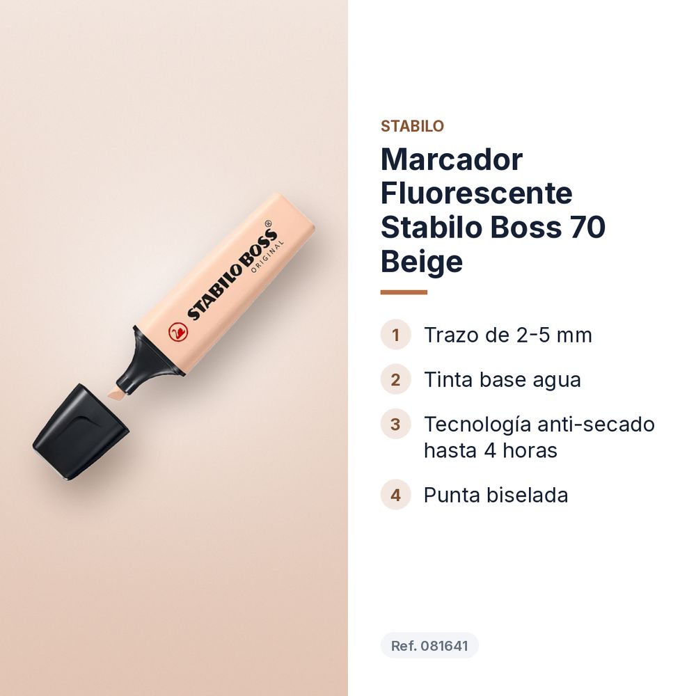 MARCADOR FLUORESCENTE STABILO BOSS 70 BEIGE - características principales