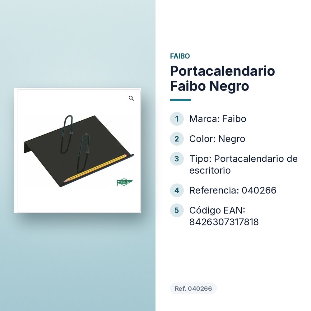 PORTACALENDARIO FAIBO NEGRO - características principales