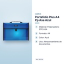 PORTAFOLIO PLUS A4 PP ASA AZUL - características principales