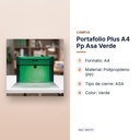 PORTAFOLIO PLUS A4 PP ASA VERDE - características principales