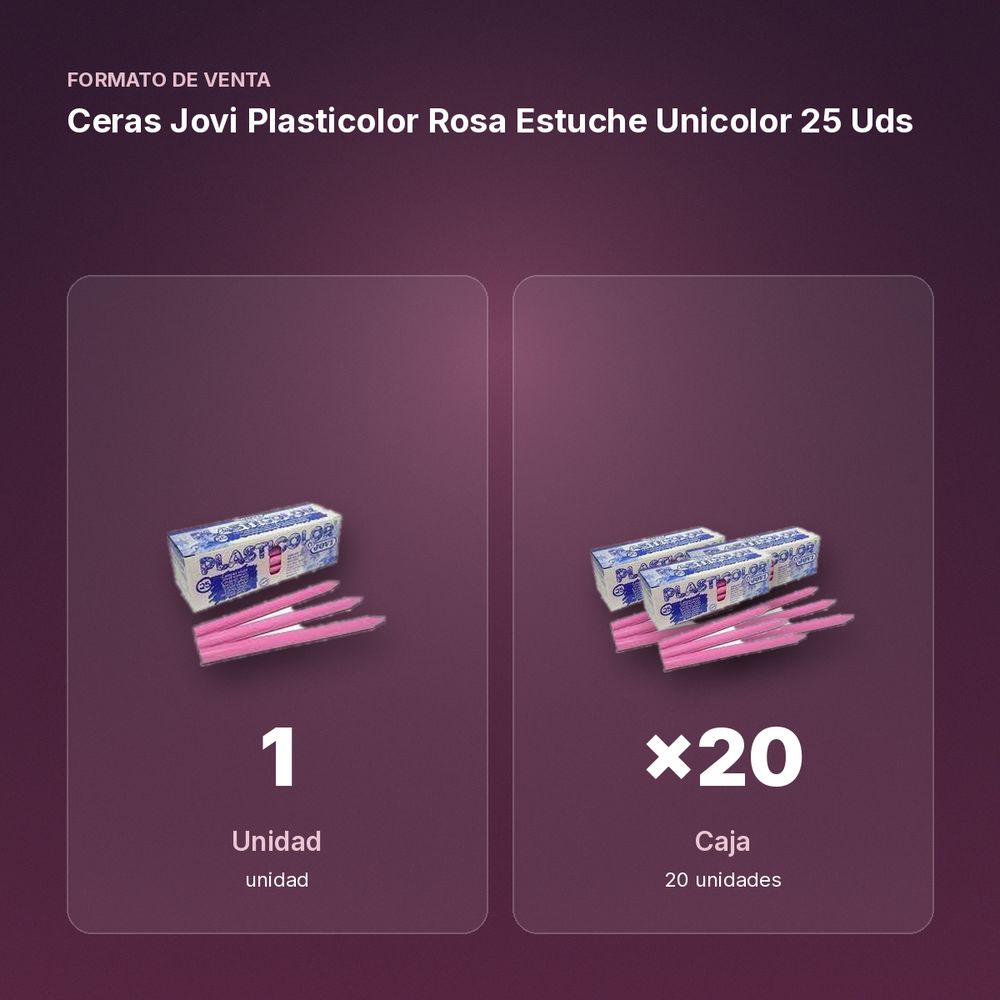 CERAS JOVI PLASTICOLOR ROSA ESTUCHE UNICOLOR 25 UDS - formato de venta: caja de 20