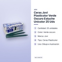 CERAS JOVI PLASTICOLOR VERDE OSCURO ESTUCHE UNICOLOR 25 UDS  - características principales