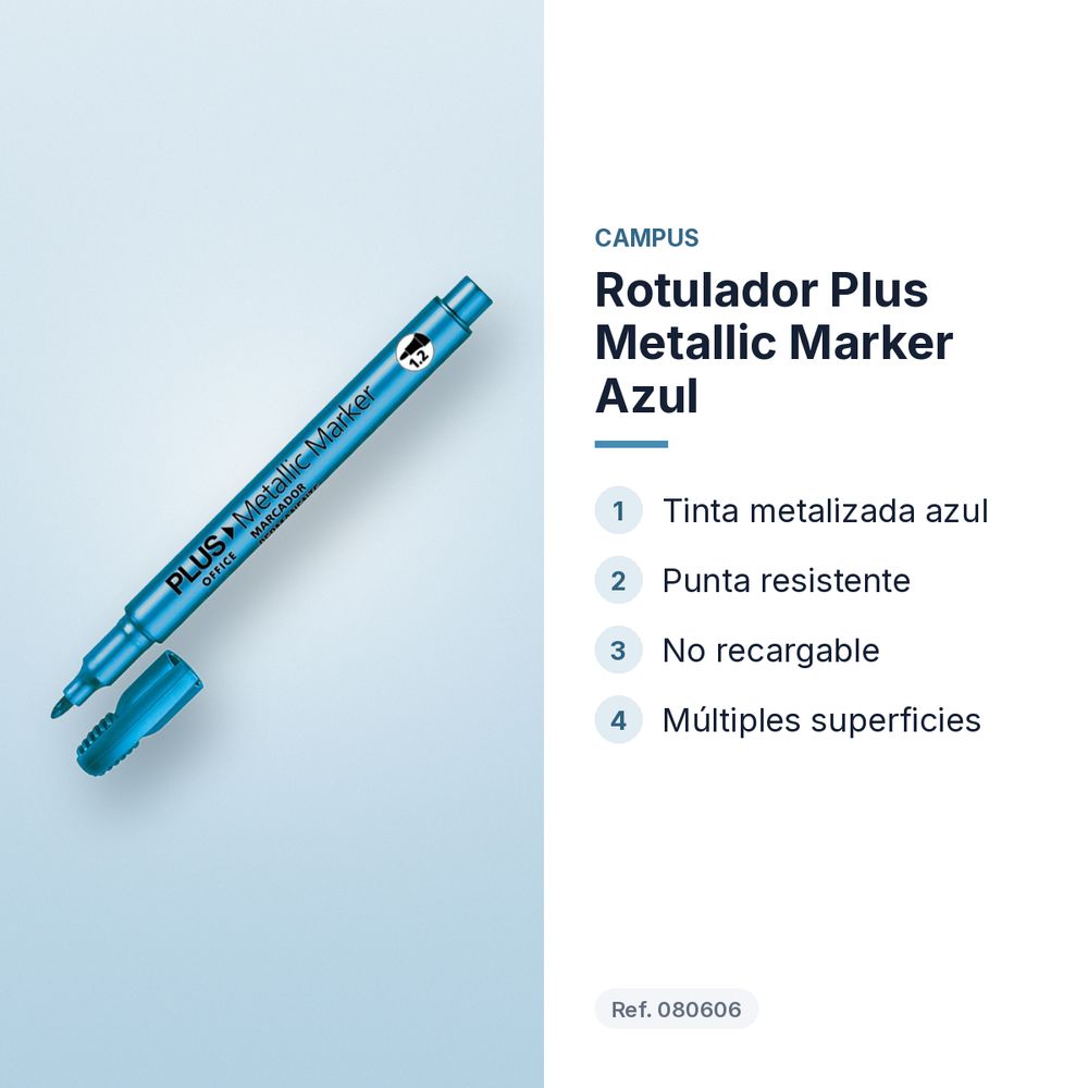ROTULADOR PLUS METALLIC MARKER AZUL - características principales