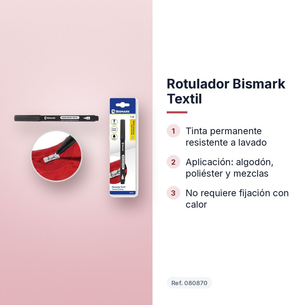 ROTULADOR BISMARK TEXTIL - características principales