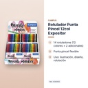 ROTULADOR PUNTA PINCEL 12COL EXPOSITOR - características principales