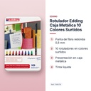 ROTULADOR EDDING CAJA METÁLICA 10 COLORES SURTIDOS - características principales