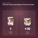 ROTULADOR EDDING CAJA METÁLICA 10 COLORES SURTIDOS - formato de venta: caja de 10