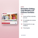 ROTULADOR EDDING CAJA METÁLICA 20 COLORES SURTIDOS - características principales