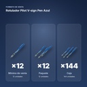 ROTULADOR PILOT V-SIGN PEN AZUL - formato de venta: paquete de 12, caja de 144