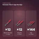 ROTULADOR PILOT V-SIGN PEN ROJO - formato de venta: paquete de 12, caja de 144
