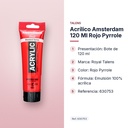 ACRÍLICO AMSTERDAM 120 ML ROJO PYRROLE - características principales