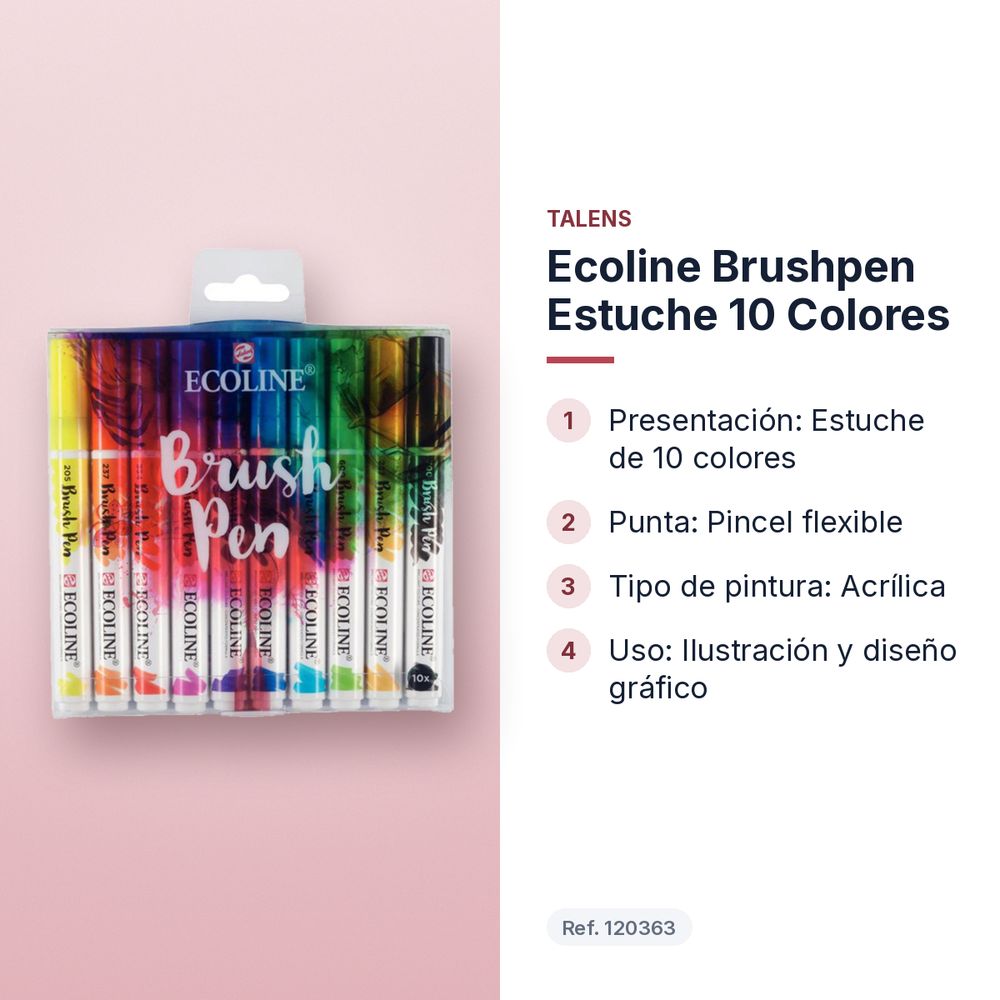 ECOLINE BRUSHPEN ESTUCHE 10 COLORES - características principales