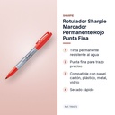 ROTULADOR SHARPIE MARCADOR PERMANENTE ROJO PUNTA FINA - características principales