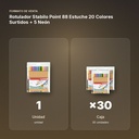 ROTULADOR STABILO POINT 88 ESTUCHE 20 COLORES SURTIDOS + 5 NEÓN - formato de venta: caja de 30