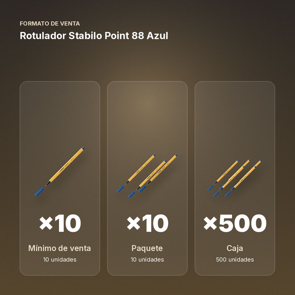 ROTULADOR STABILO POINT 88 AZUL - formato de venta: paquete de 10, caja de 500