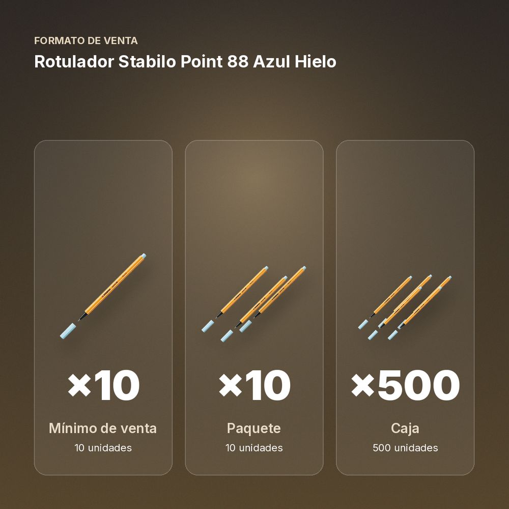 ROTULADOR STABILO POINT 88 AZUL HIELO - formato de venta: paquete de 10, caja de 500