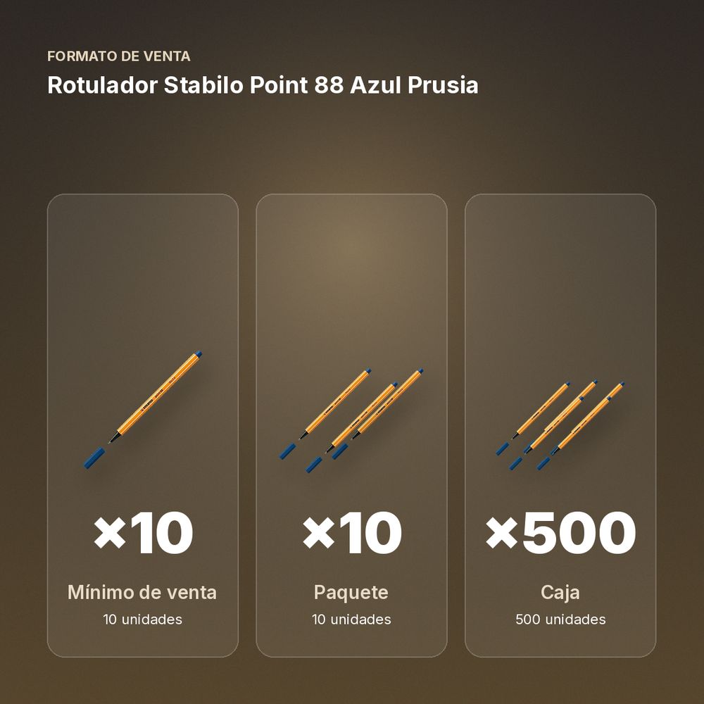 ROTULADOR STABILO POINT 88 AZUL PRUSIA - formato de venta: paquete de 10, caja de 500