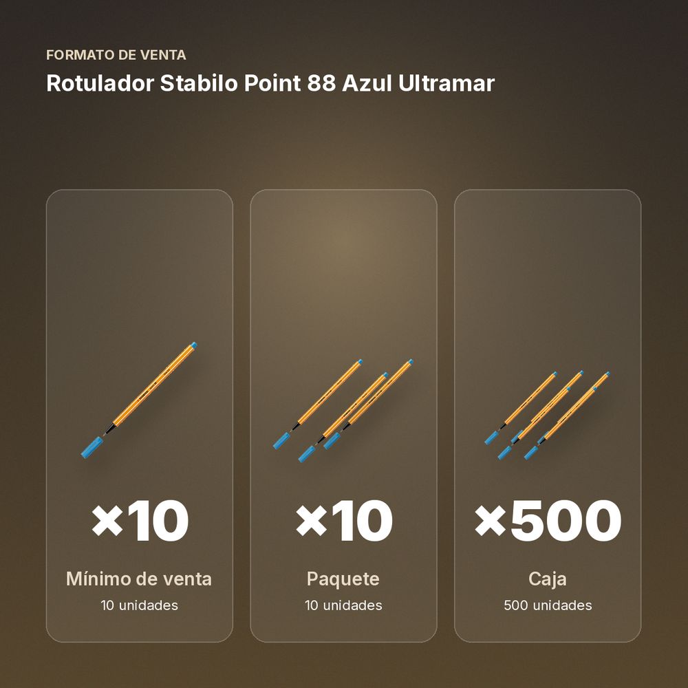 ROTULADOR STABILO POINT 88 AZUL ULTRAMAR - formato de venta: paquete de 10, caja de 500