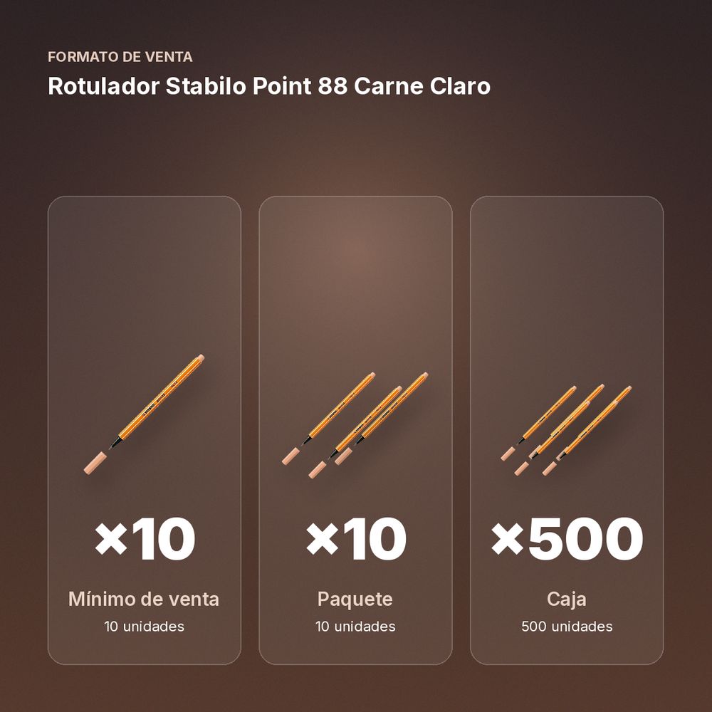 ROTULADOR STABILO POINT 88 CARNE CLARO - formato de venta: paquete de 10, caja de 500