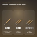 ROTULADOR STABILO POINT 88 GRIS OSCURO  - formato de venta: paquete de 10, caja de 500