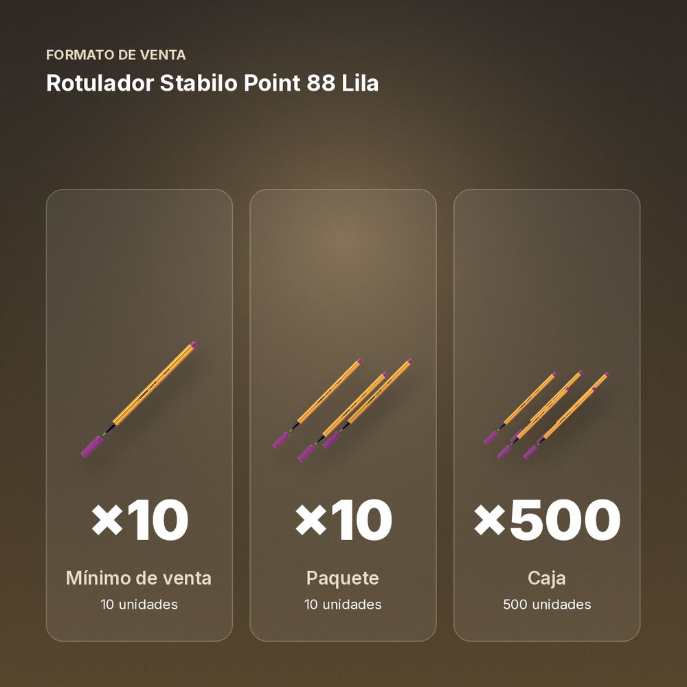 ROTULADOR STABILO POINT 88 LILA  - formato de venta: paquete de 10, caja de 500
