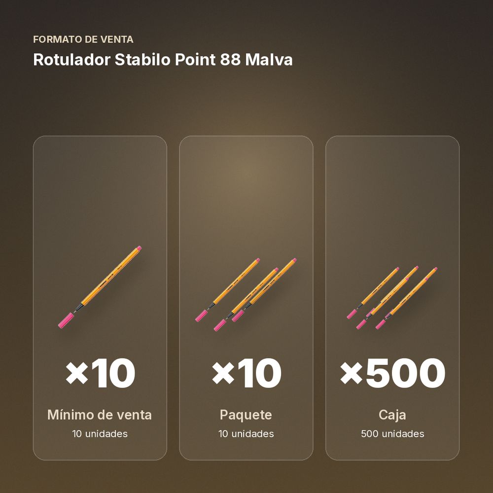 ROTULADOR STABILO POINT 88 MALVA  - formato de venta: paquete de 10, caja de 500