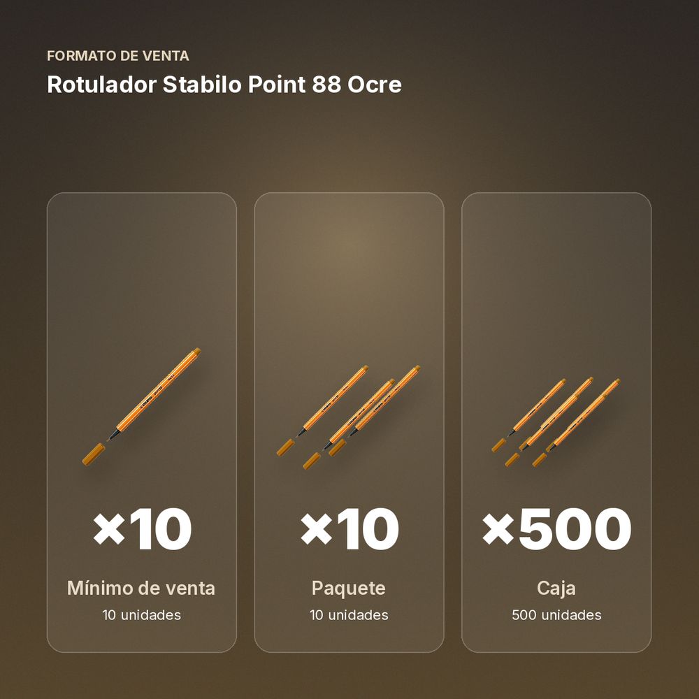 ROTULADOR STABILO POINT 88 OCRE  - formato de venta: paquete de 10, caja de 500