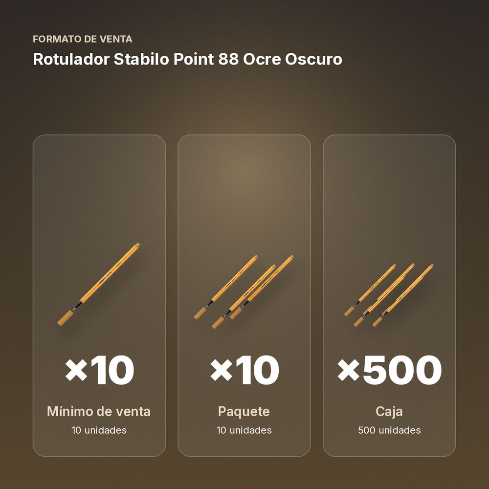 ROTULADOR STABILO POINT 88 OCRE OSCURO  - formato de venta: paquete de 10, caja de 500