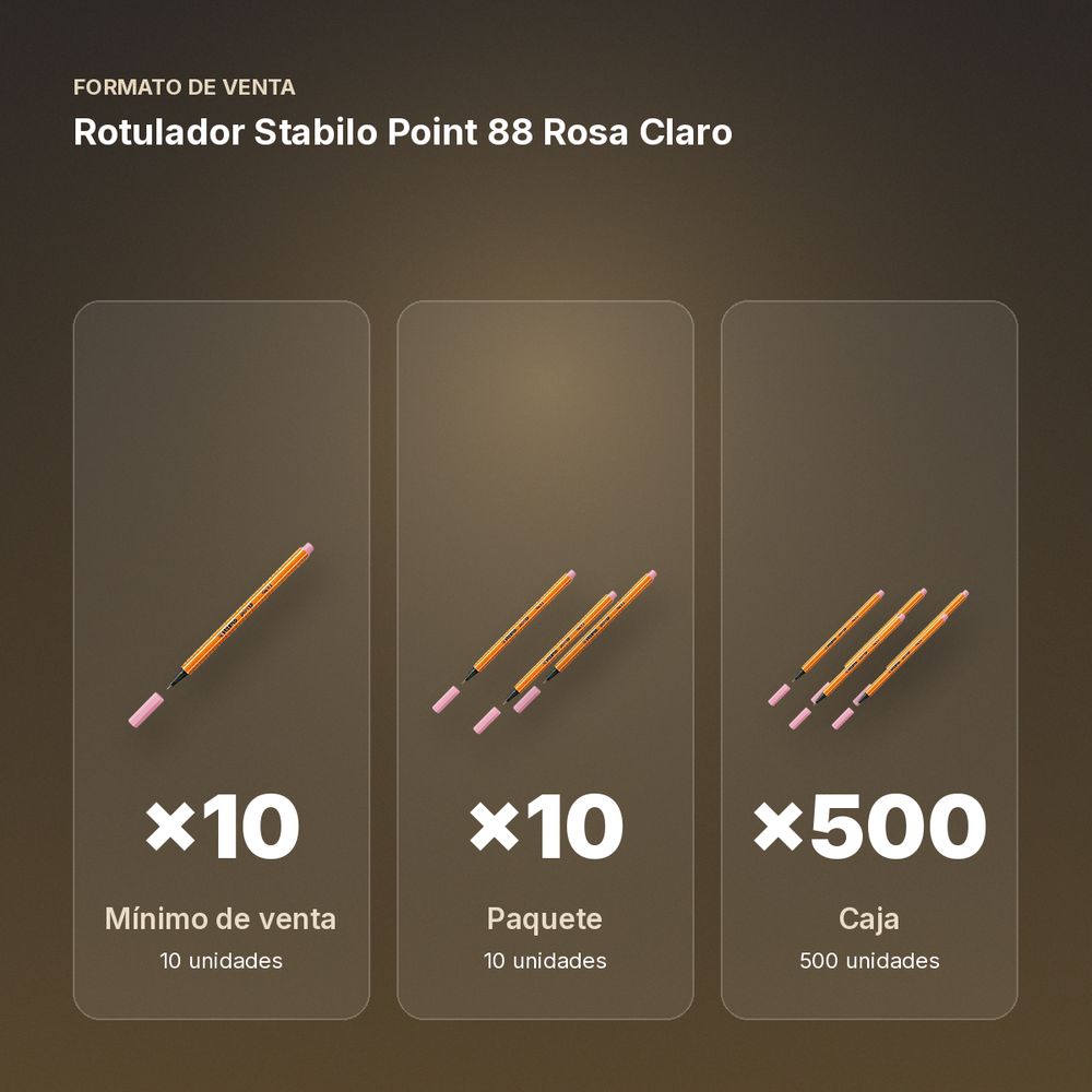 ROTULADOR STABILO POINT 88 ROSA CLARO - formato de venta: paquete de 10, caja de 500