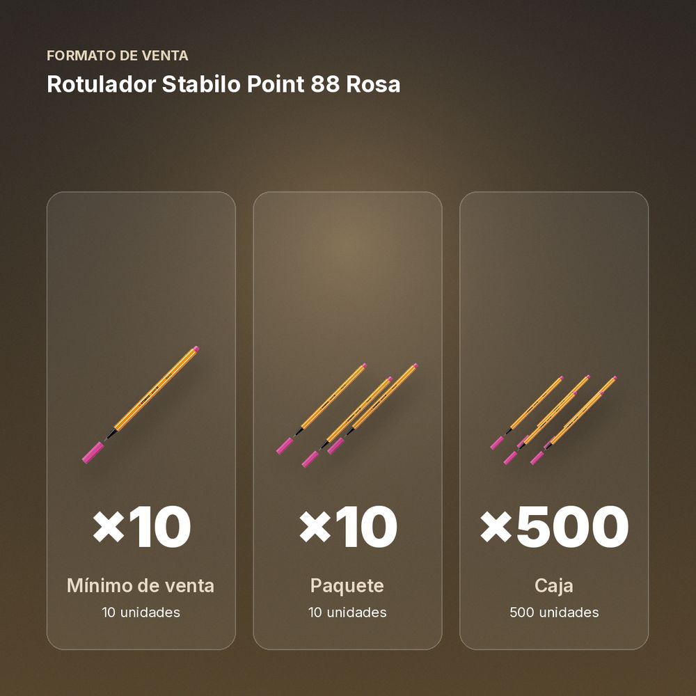 ROTULADOR STABILO POINT 88 ROSA - formato de venta: paquete de 10, caja de 500