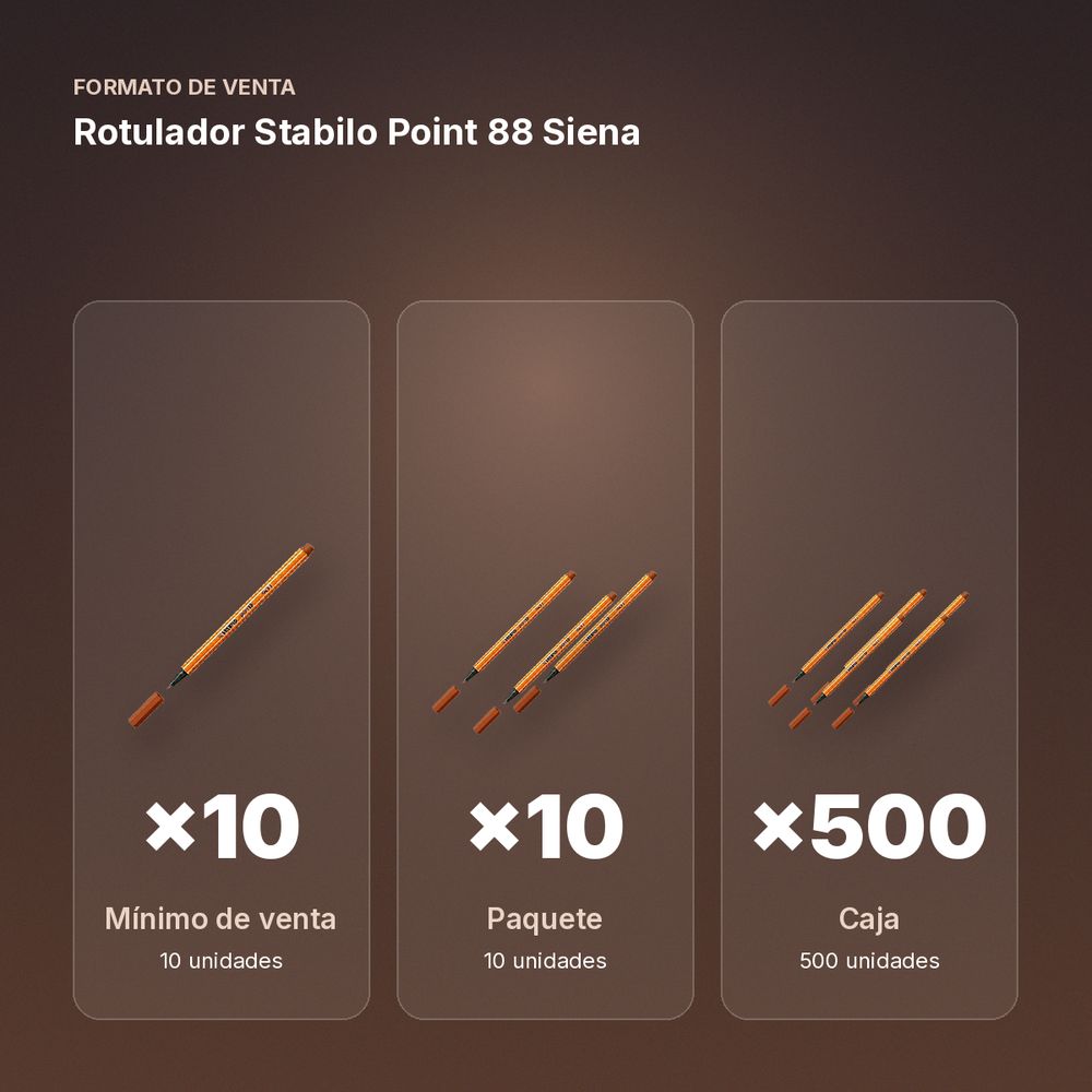 ROTULADOR STABILO POINT 88 SIENA - formato de venta: paquete de 10, caja de 500