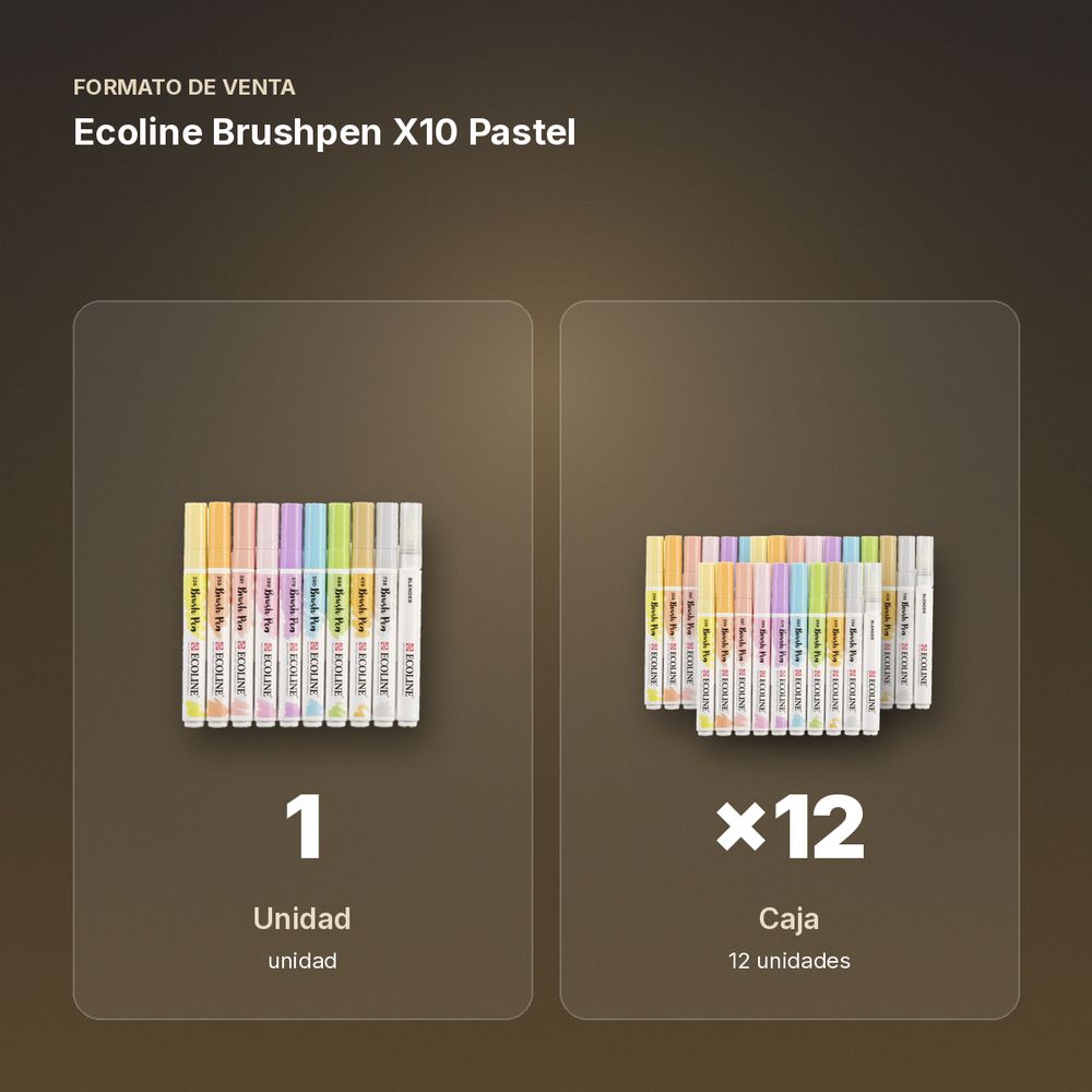 ECOLINE BRUSHPEN X10 PASTEL - formato de venta: caja de 12