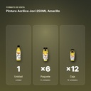 PINTURA ACRILICA JOVI 250ML AMARILLO - formato de venta: paquete de 6, caja de 12