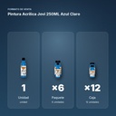 PINTURA ACRILICA JOVI 250ML AZUL CLARO - formato de venta: paquete de 6, caja de 12