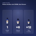PINTURA ACRILICA JOVI 250ML AZUL OSCURO - formato de venta: paquete de 6, caja de 12