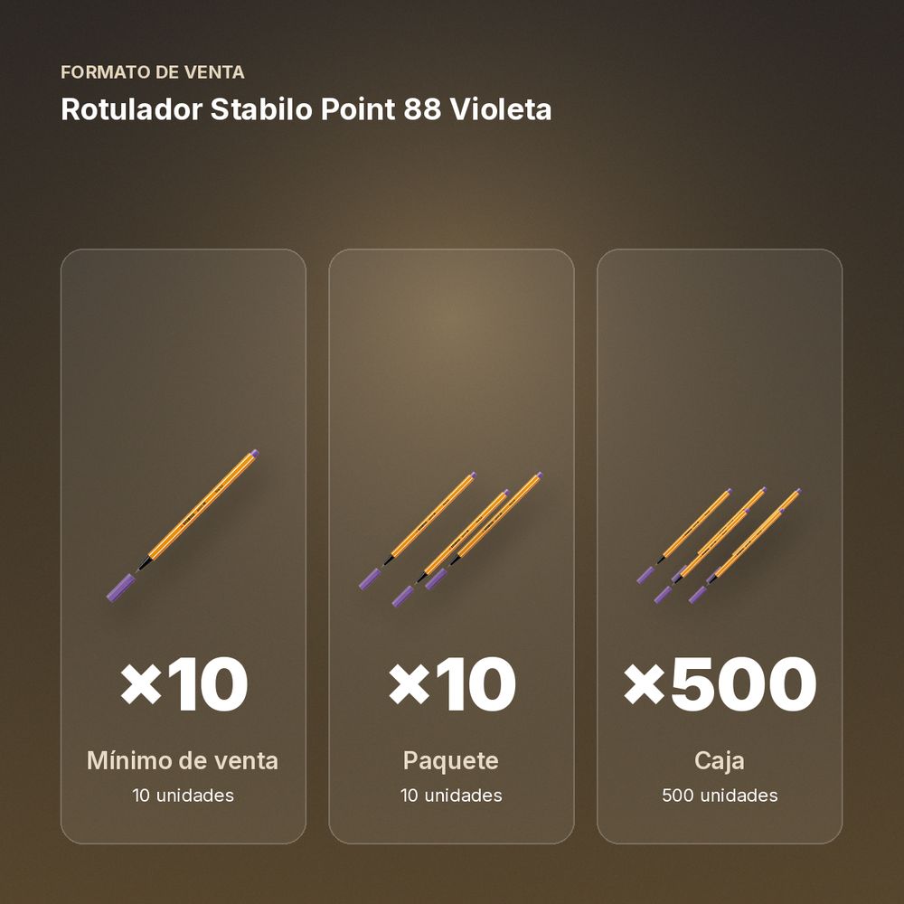 ROTULADOR STABILO POINT 88 VIOLETA - formato de venta: paquete de 10, caja de 500
