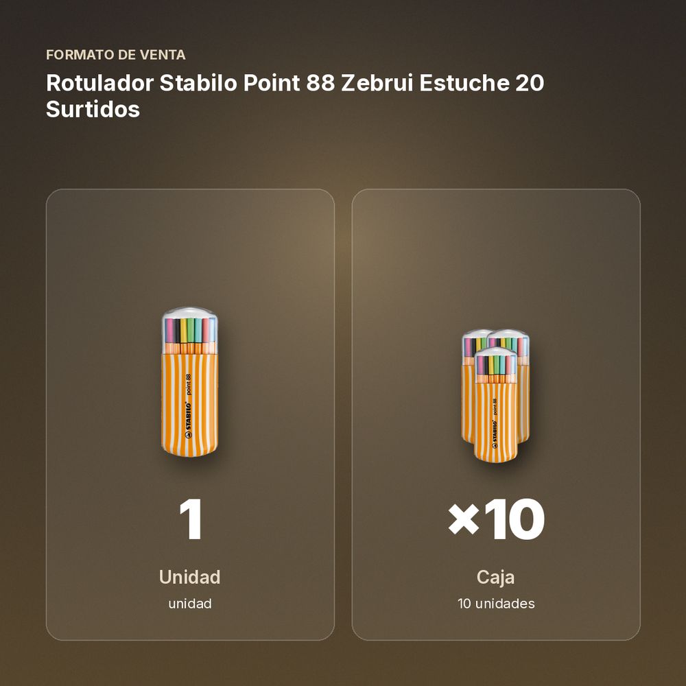 ROTULADOR STABILO POINT 88 ZEBRUI ESTUCHE 20  SURTIDOS  - formato de venta: caja de 10