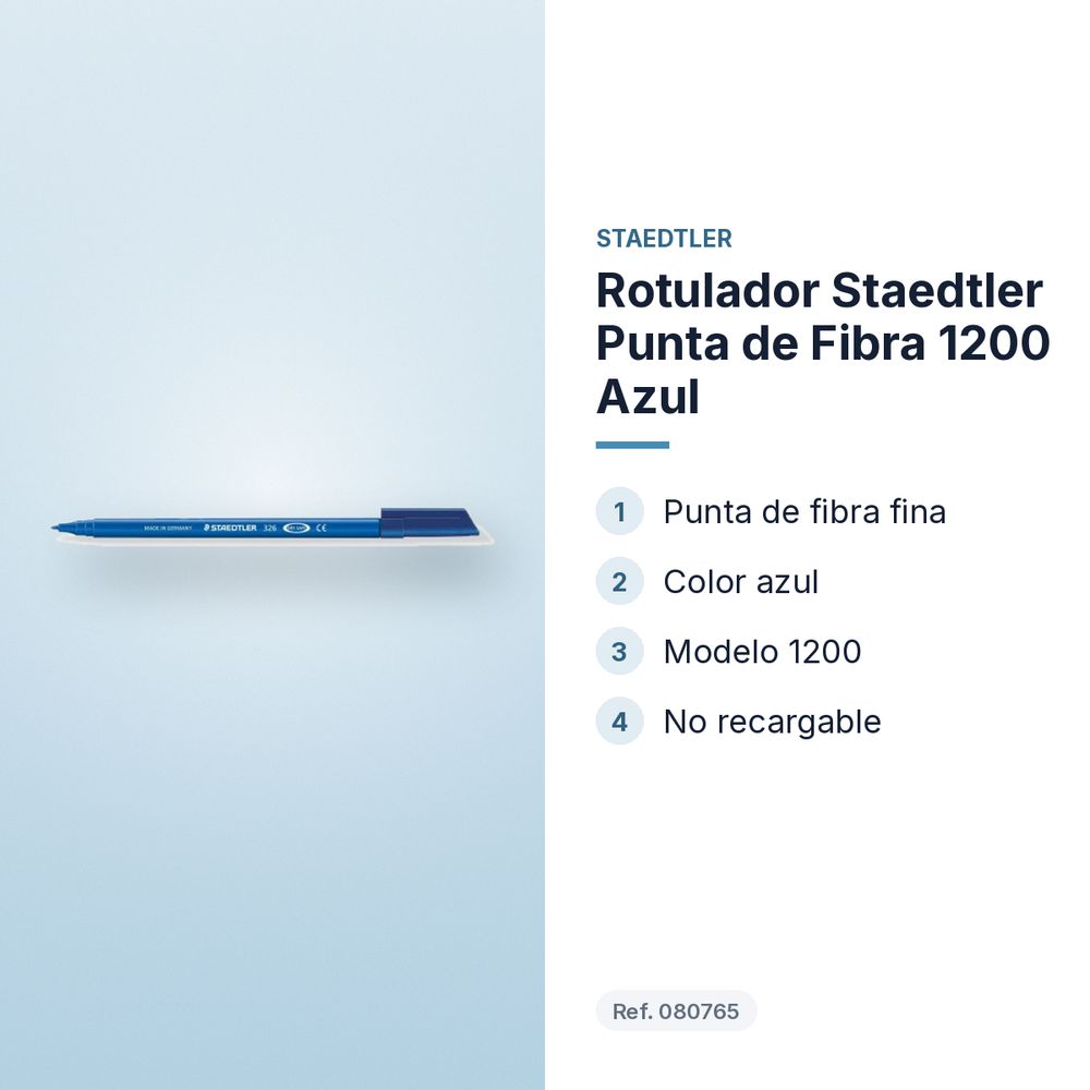 ROTULADOR STAEDTLER PUNTA DE FIBRA 1200 AZUL - características principales