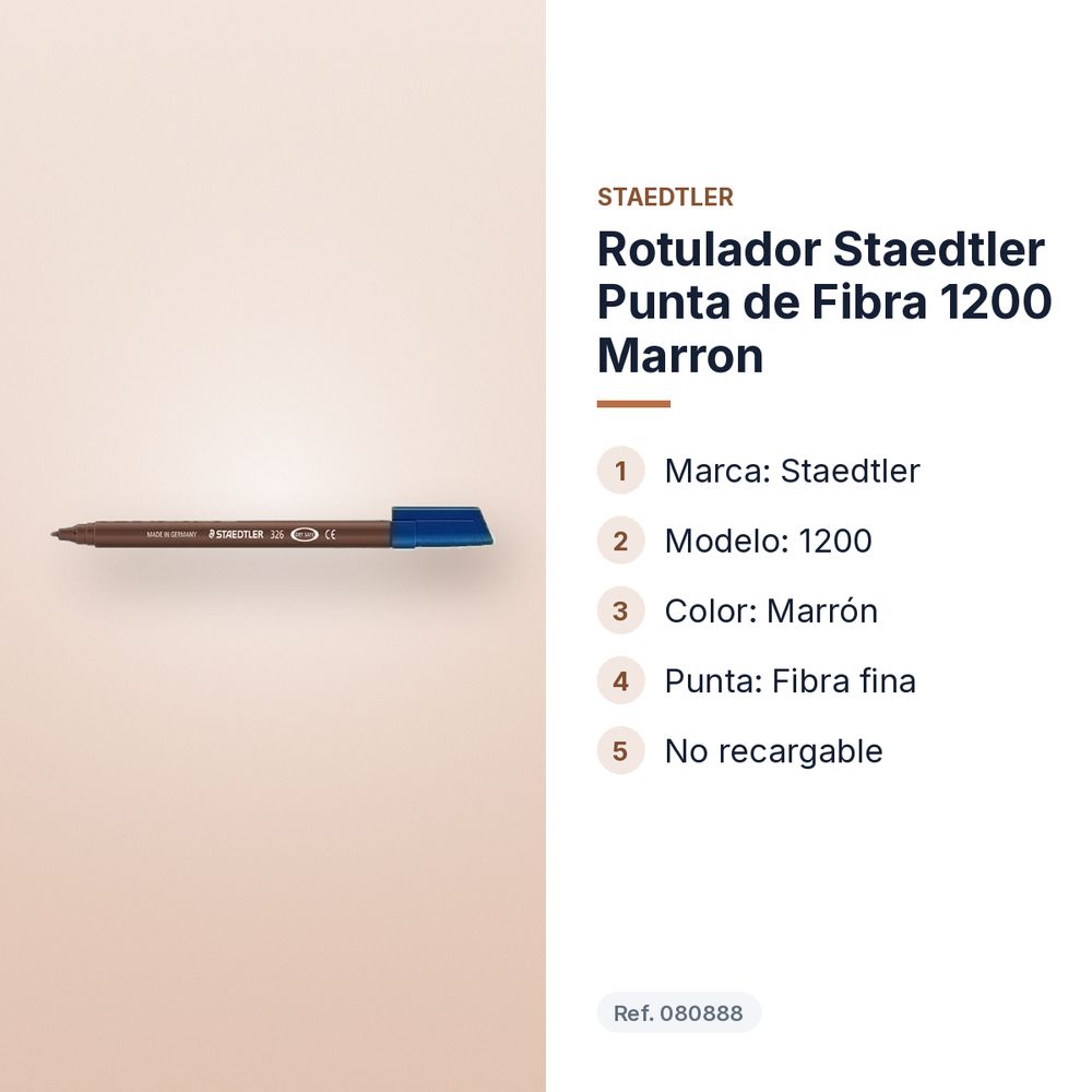 ROTULADOR STAEDTLER PUNTA DE FIBRA 1200 MARRON - características principales