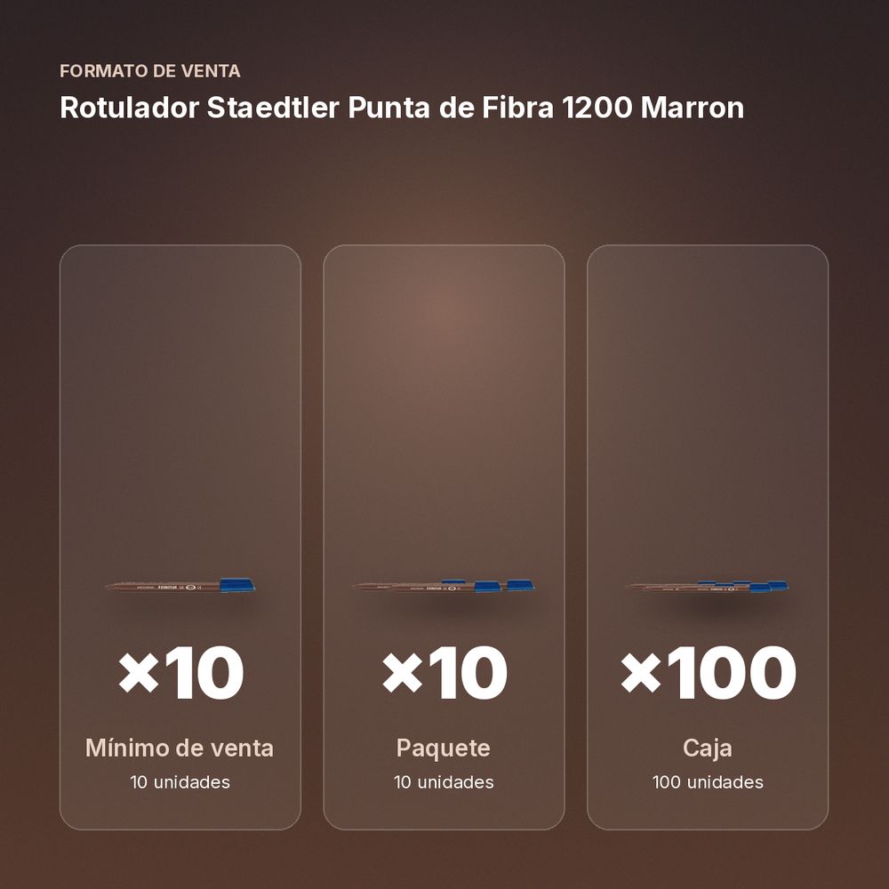 ROTULADOR STAEDTLER PUNTA DE FIBRA 1200 MARRON - formato de venta: paquete de 10, caja de 100