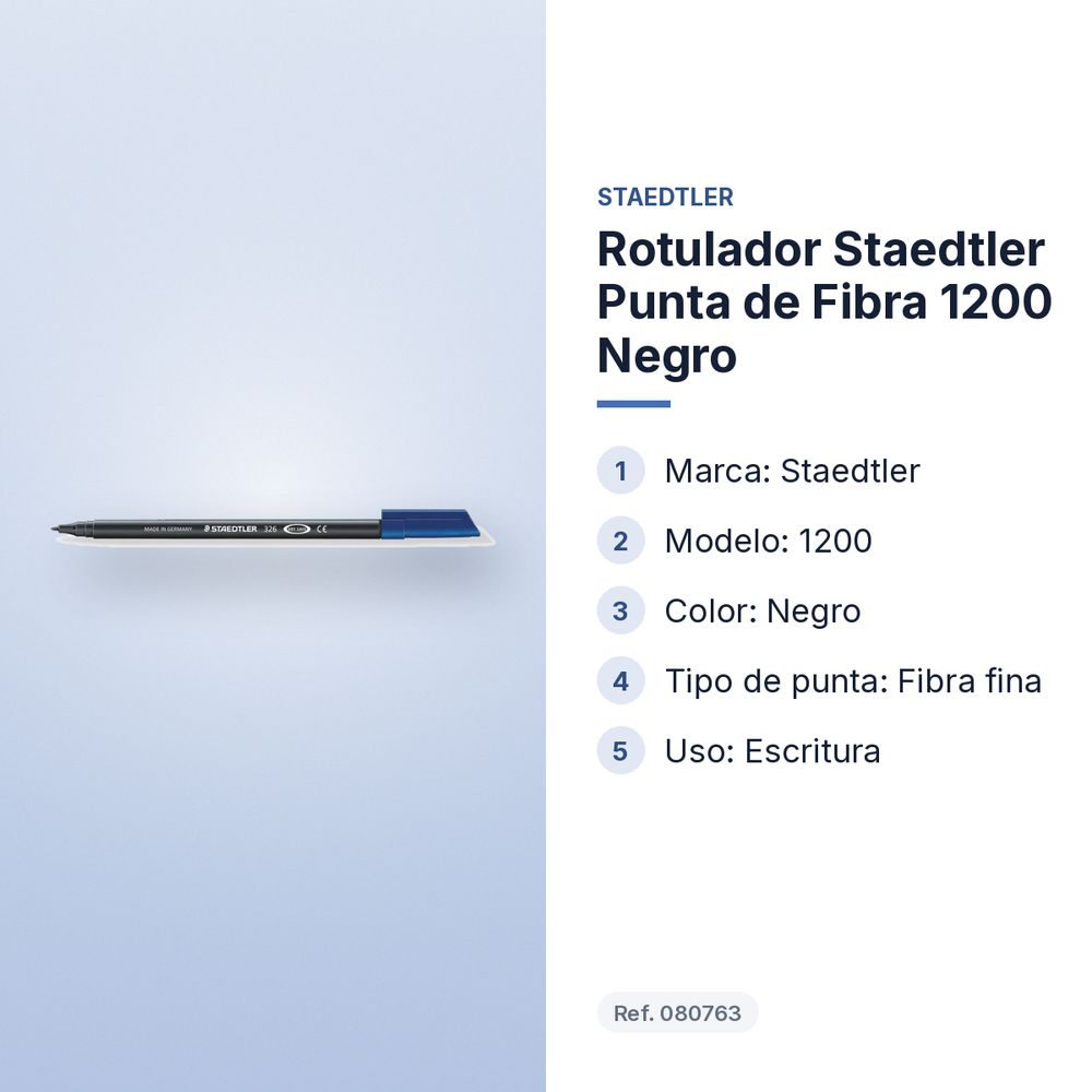 ROTULADOR STAEDTLER PUNTA DE FIBRA 1200 NEGRO - características principales