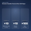 ROTULADOR STAEDTLER PUNTA DE FIBRA 1200 NEGRO - formato de venta: paquete de 10, caja de 100