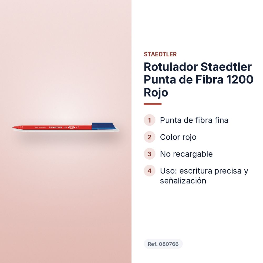 ROTULADOR STAEDTLER PUNTA DE FIBRA 1200 ROJO - características principales