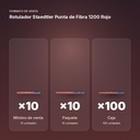 ROTULADOR STAEDTLER PUNTA DE FIBRA 1200 ROJO - formato de venta: paquete de 10, caja de 100