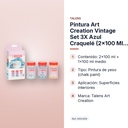 PINTURA ART CREATION VINTAGE SET 3X AZUL CRAQUELÉ (2X100 ML + 1X100 ML MEDIO) - características principales