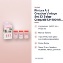 PINTURA ART CREATION VINTAGE SET 3X BEIGE CRAQUELÉ (2X100 ML + 1X100 ML MEDIO) - características principales